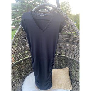 Athleta Tank Midi‎ Dress Ruched Bodycon Black XXS